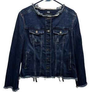 EUC, Liverpool Los Angeles Stylish Women’s Sz Lg Blue Denim Jean Jacket w/Braids